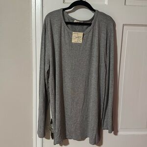 Olivia Rae NWT Pullover Long Sleeve Gray Top Size 3X